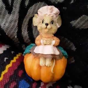 Mrs. Mousie on a pumpkin